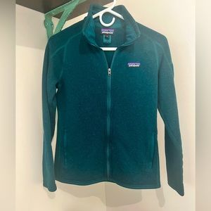 Patagonia better sweater full zip in emerald green color